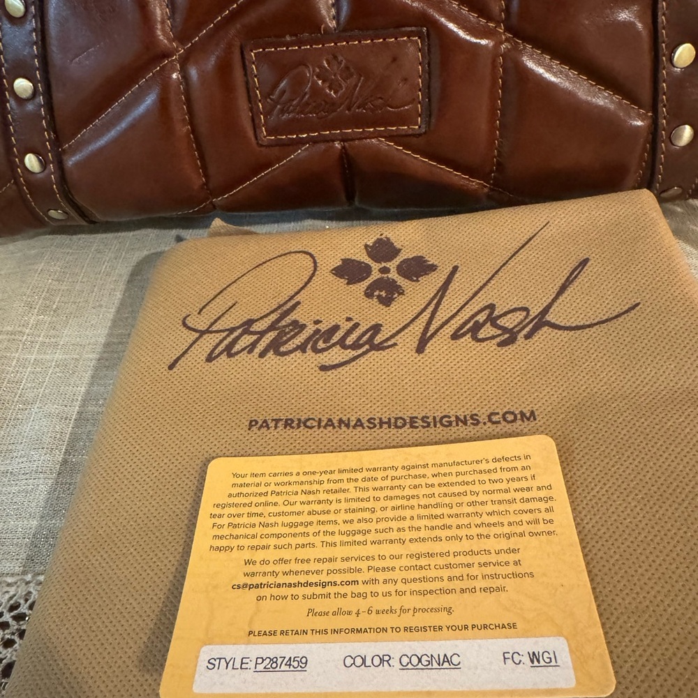 🔥New With Tags!! Beautiful Patricia Nash new Brown Italian  Leather Tote Bag🔥 - Picture 6 of 9